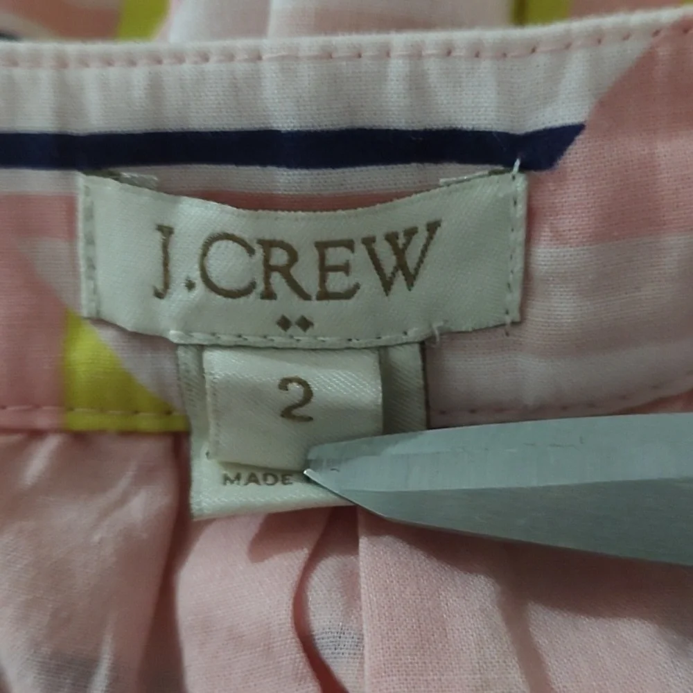 J. Crew Pink and Yellow Patterned A-Line Skirt